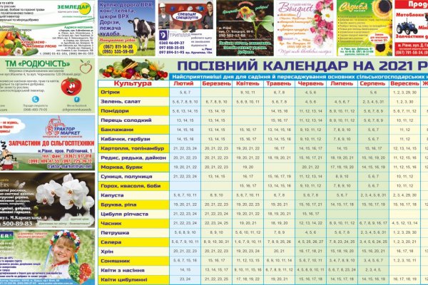 Посівний календар на 2021 рік (від 24.03.2020)